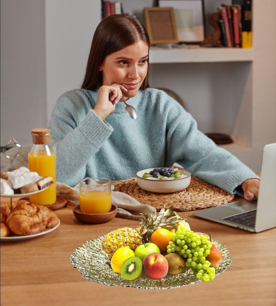 Set 3 Plato Base Redondo Dorado Brillante Decorativo Jhn-6