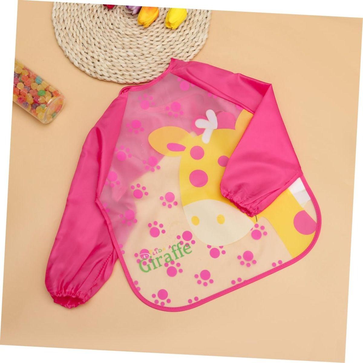 Set 5 Babero Impermeable Manga Larga Pintura Cocina Niño Lau-2