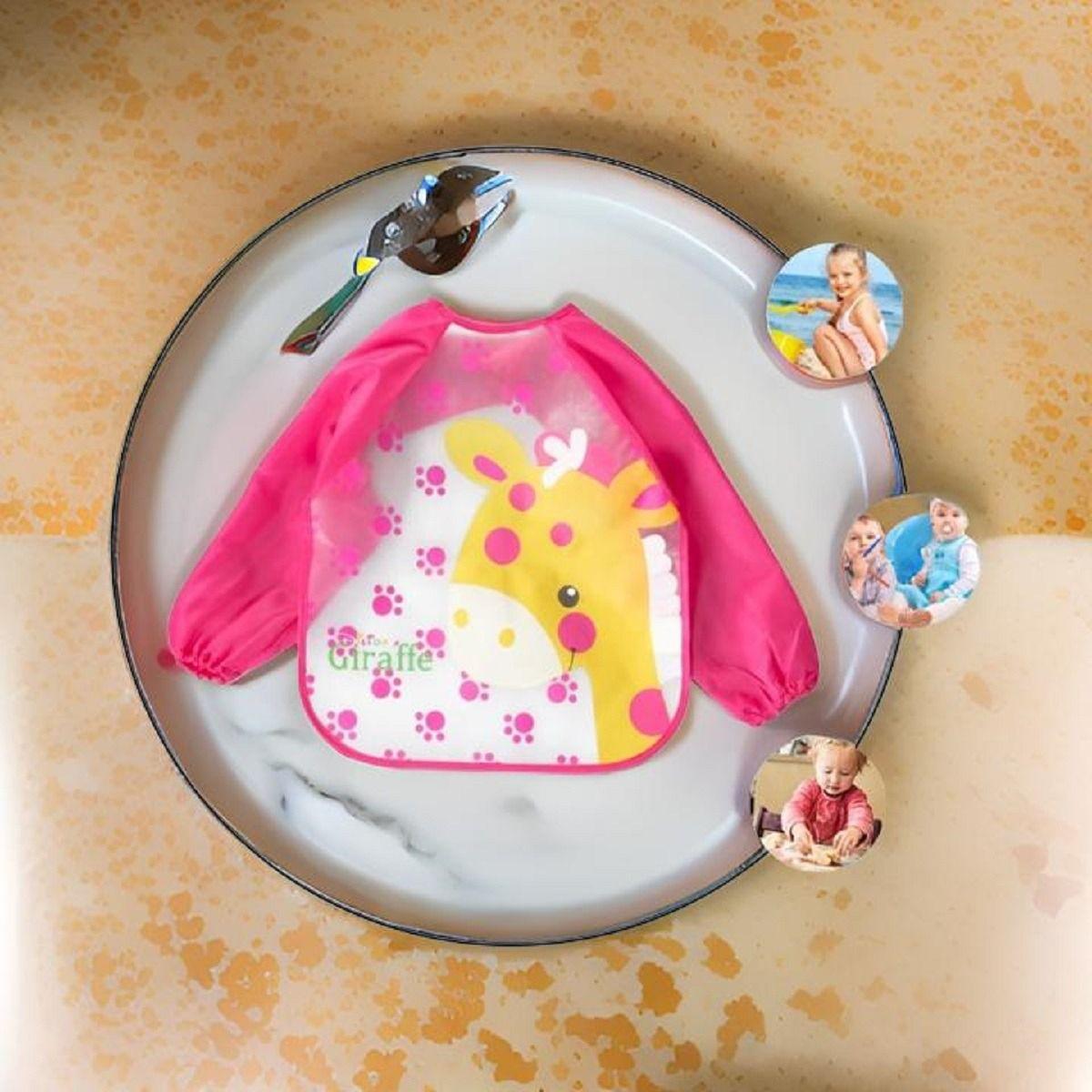 Set 5 Babero Impermeable Manga Larga Pintura Cocina Niño Lau-8