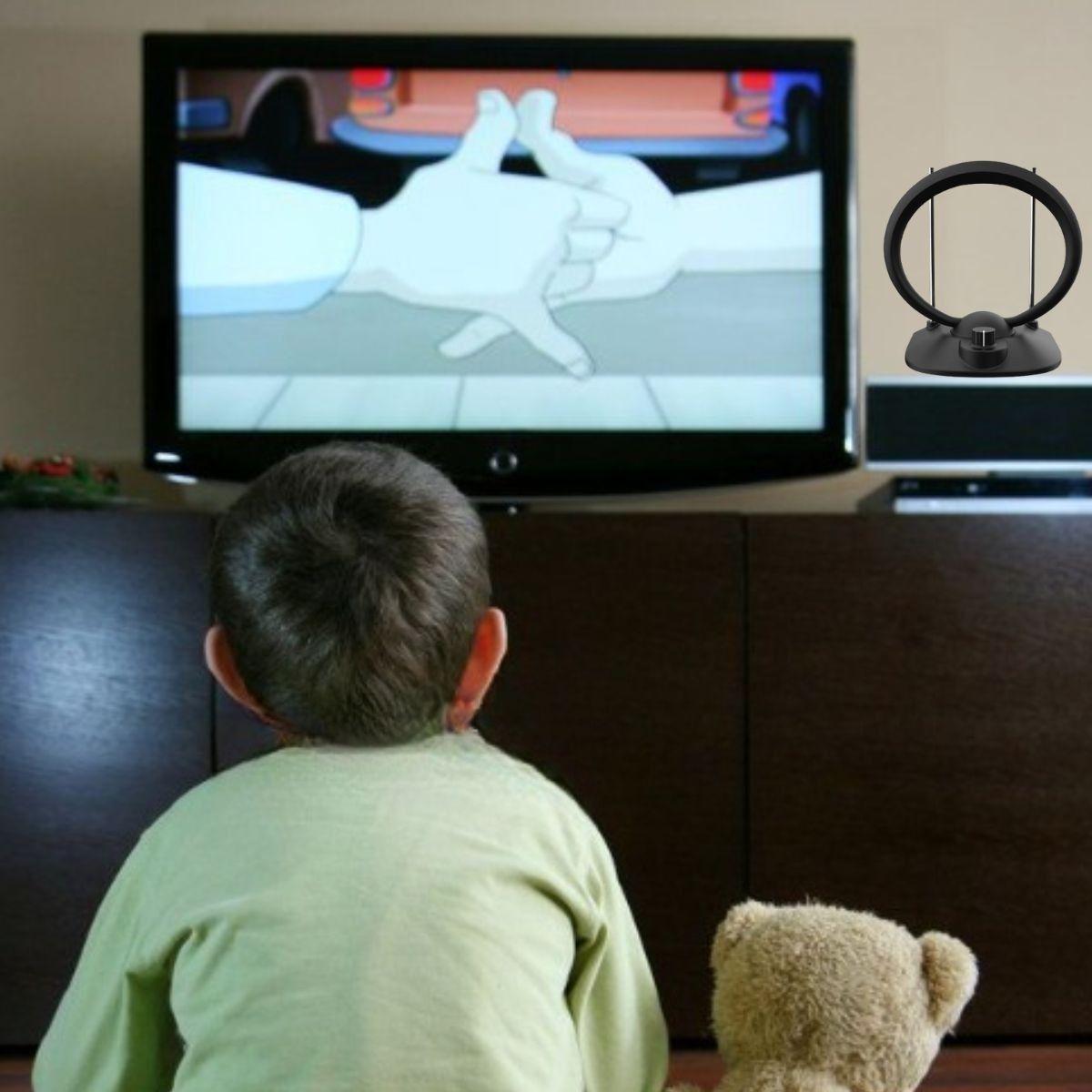 ANTENA TV HD INTERIORES OREJAS DE CONEJO UHF/VHF LAU-6