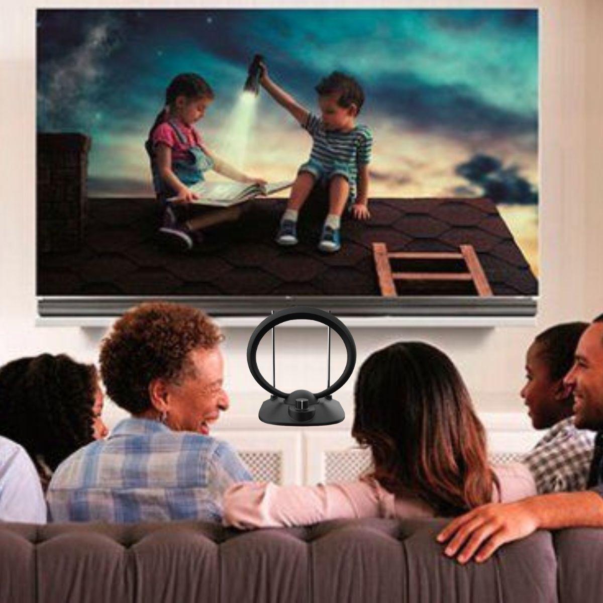 ANTENA TV HD INTERIORES OREJAS DE CONEJO UHF/VHF LAU-7