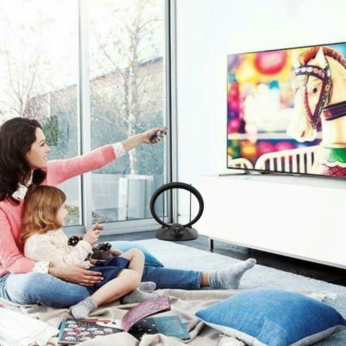 ANTENA TV HD INTERIORES OREJAS DE CONEJO UHF/VHF LAU-9