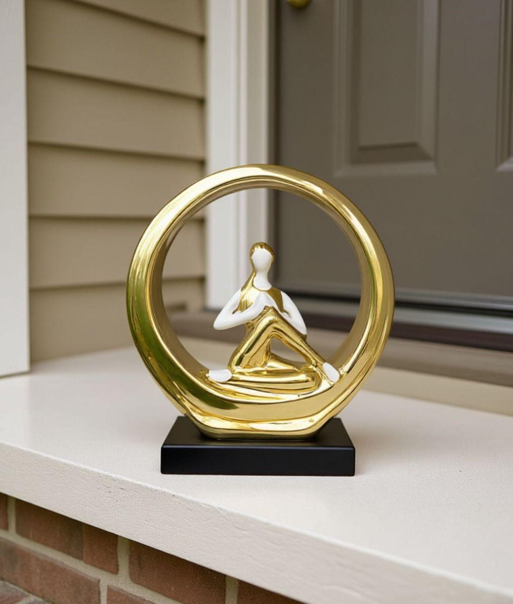 Figura Decorativa Mujer Estatua Adorno Postura Yoga Jhn-7