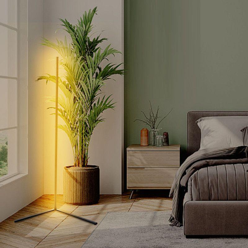 Lampara LED De Pie Negra Moderna Colores Lau-3