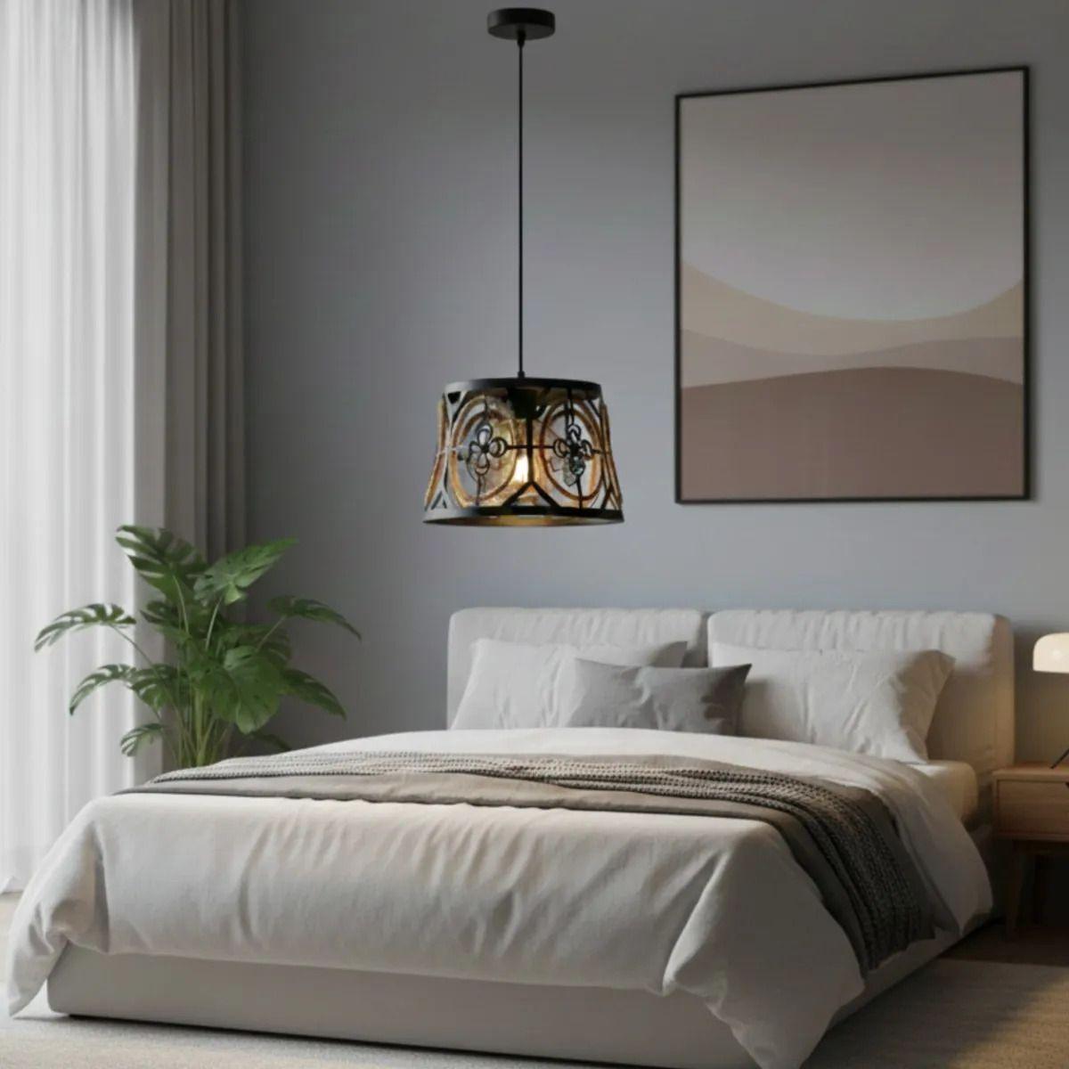 Lámpara Techo Vintage Estilo Natural Diseño Geométrico Jhn-8