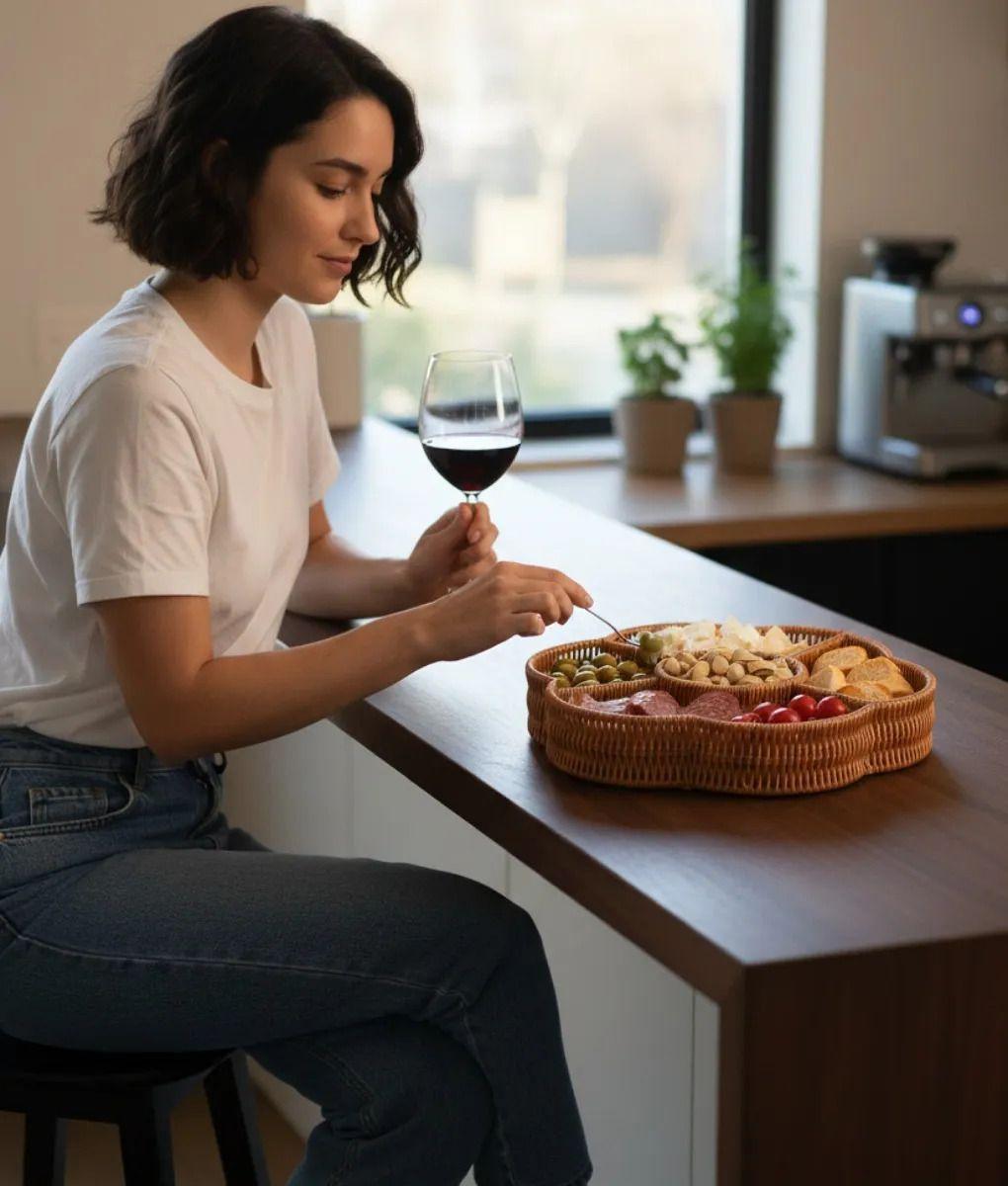 Bandeja Decorativa Servir Hogar Divisiones Diseño Flor Jhn-3