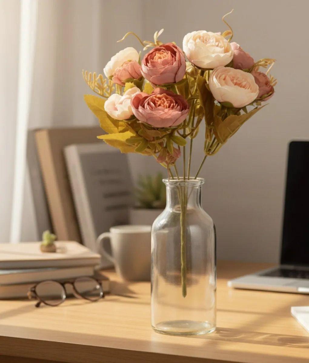 Set 4 Ramo Flores Artificiales Belleza Adorno Atemporal Jhn-4