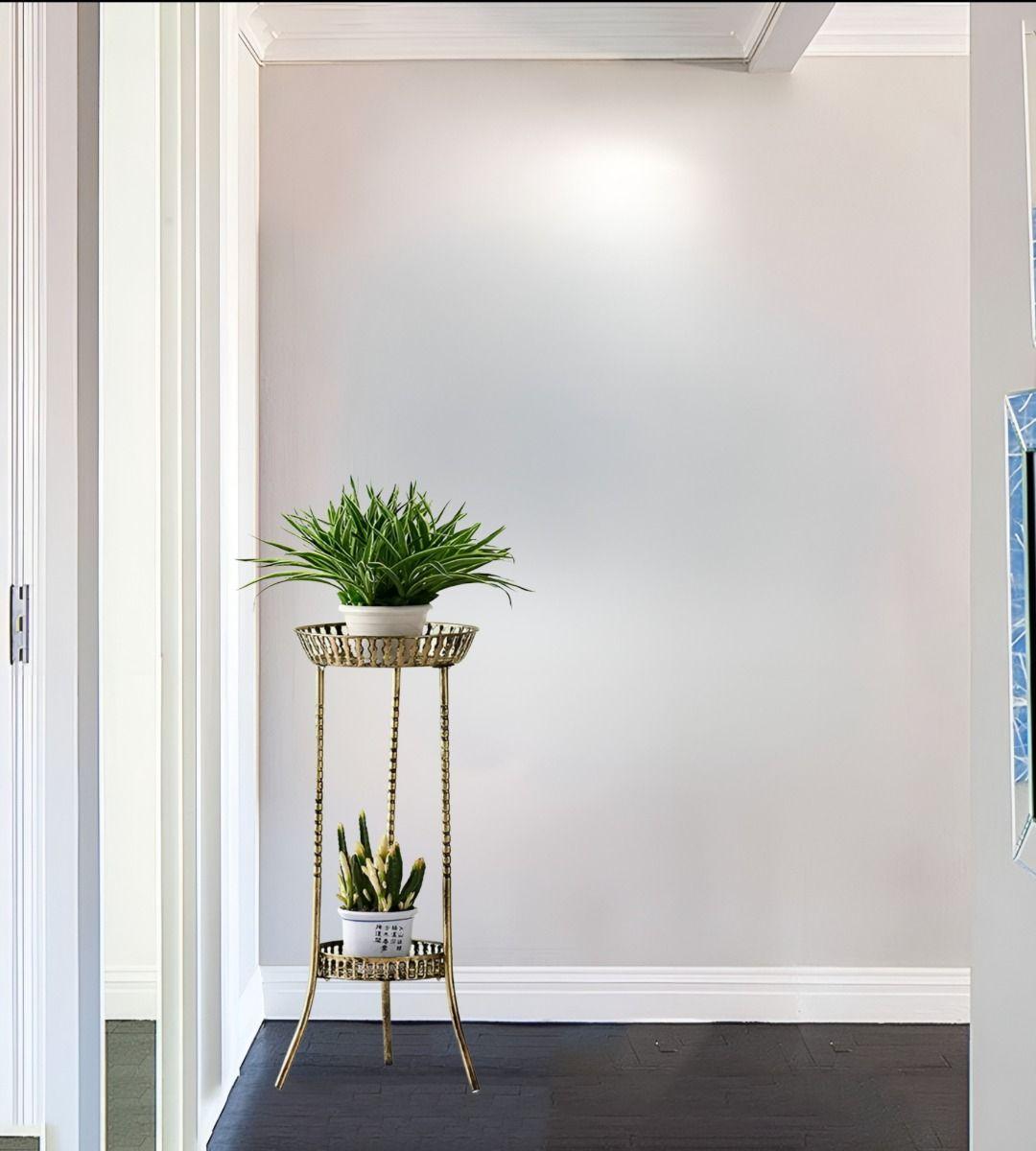 Porta Maceta Plantas Exhibición Soporte 2 Niveles Pie Jhn-3