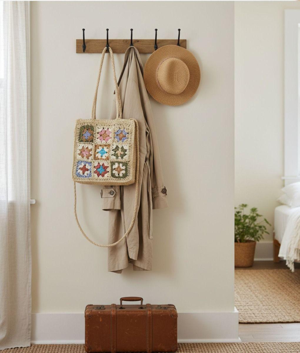 Cartera Bolso Mano Tejido Crochet Moderno Versátil Jhn-6