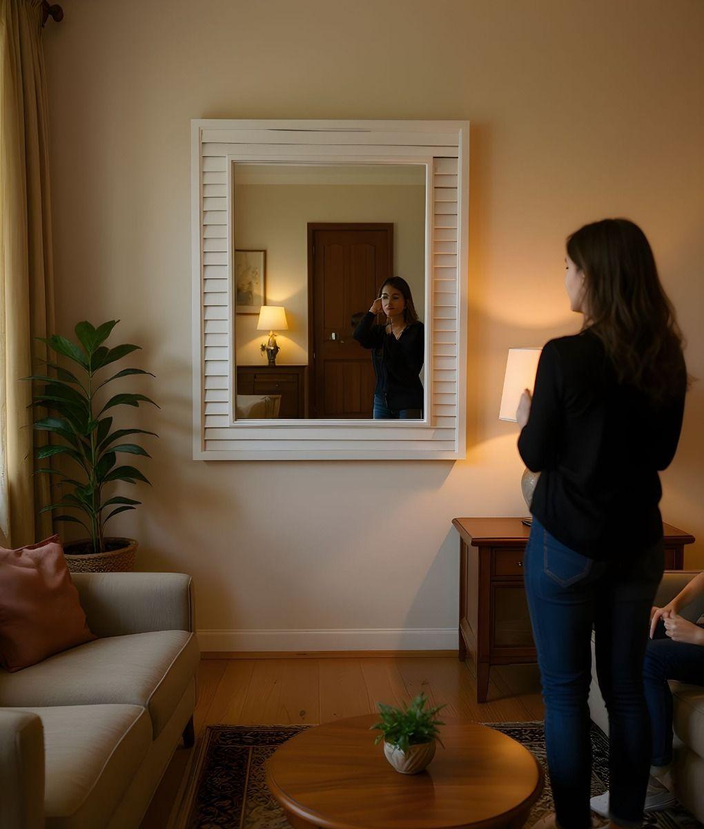 Espejo Decorativo Pared Diseño Texturizado Rústico Jhn-4