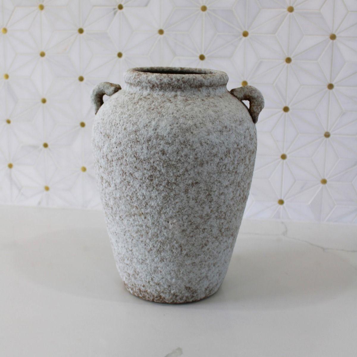 Florero Jarrón Vintage Terracota Textura Bohemio 25cm Jhn-7