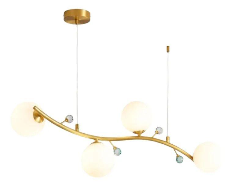 Lámpara Colgante Diseño Rama Orgánica Esferas Cristal ALJ-0