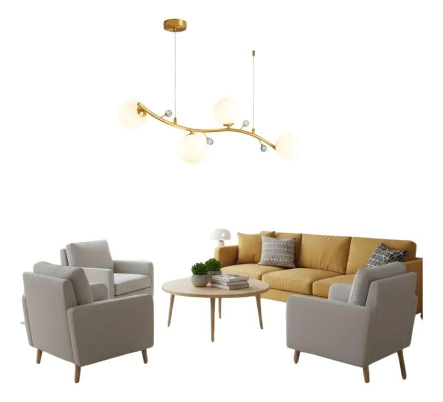 Lámpara Colgante Diseño Rama Orgánica Esferas Cristal ALJ-1