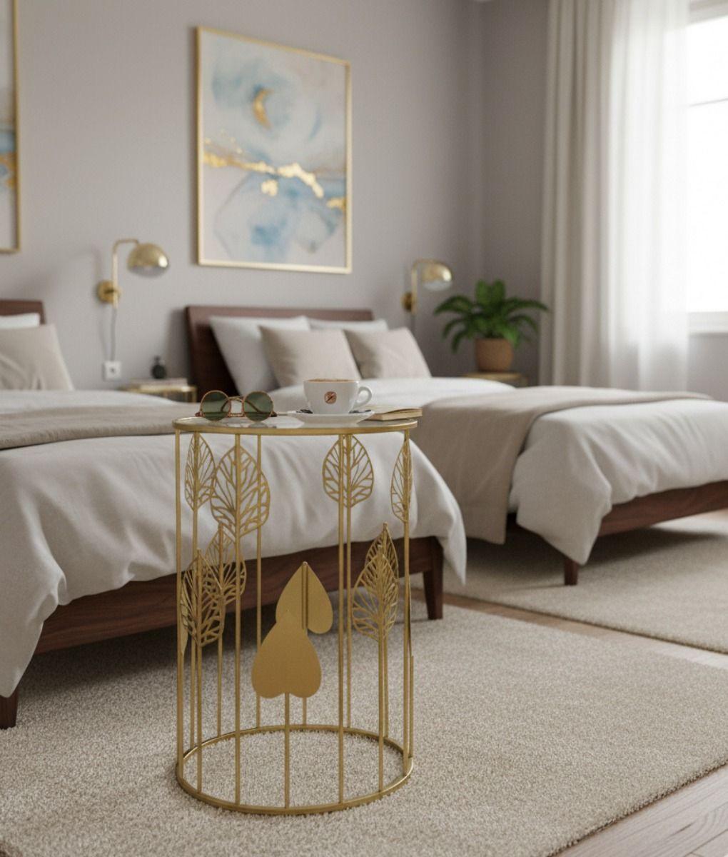 Set 2 Mesa Centro Auxiliar Diseño Botánico Decoración Jhn-9