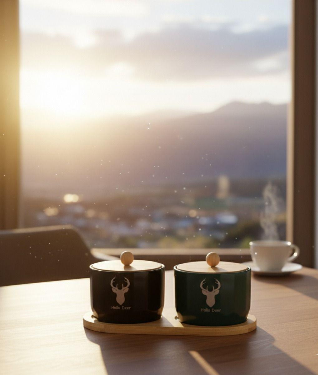 Set 2 Frascos Almacenamiento Contenedor Encanto Natural Jhn-8