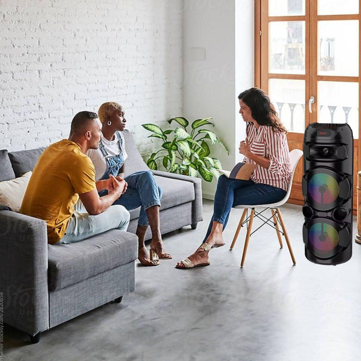 PARLANTE INALAMBRICA BLUETOOTH LED+MICROFONO PORTATIL LAU-9