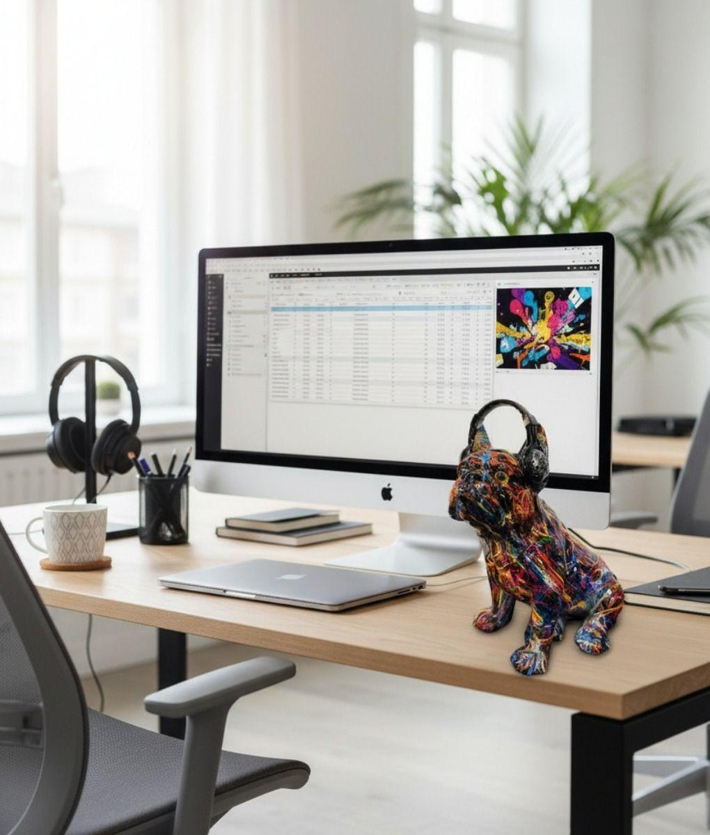 Estatua Decorativa Bulldog Urbano Vanguardista Adorno Jhn-6