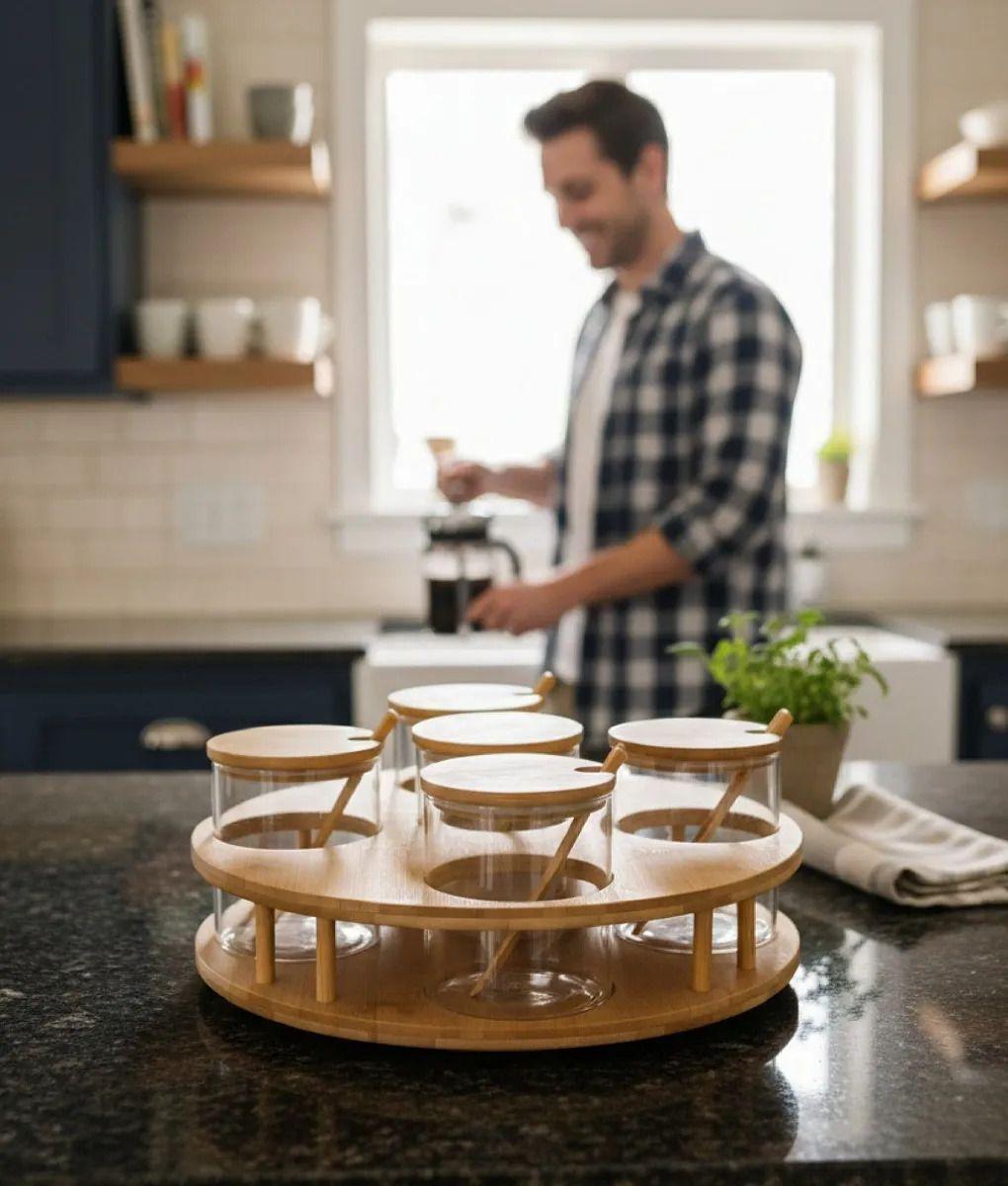 Juego Frascos Contenedores Organizadores Estilo Natural Jhn-3