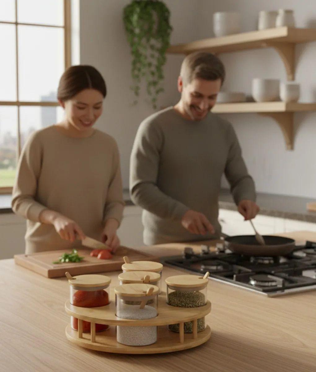 Juego Frascos Contenedores Organizadores Estilo Natural Jhn-4