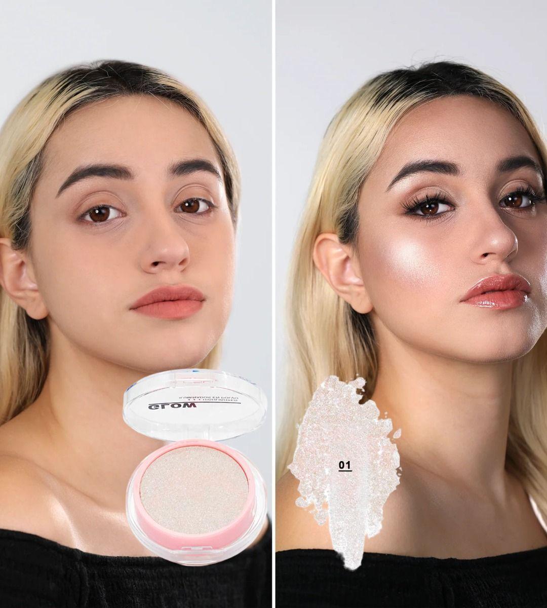 Set 2 Iluminador Polvo Rostro Brillo Sutil Luminosidad Jhn-5