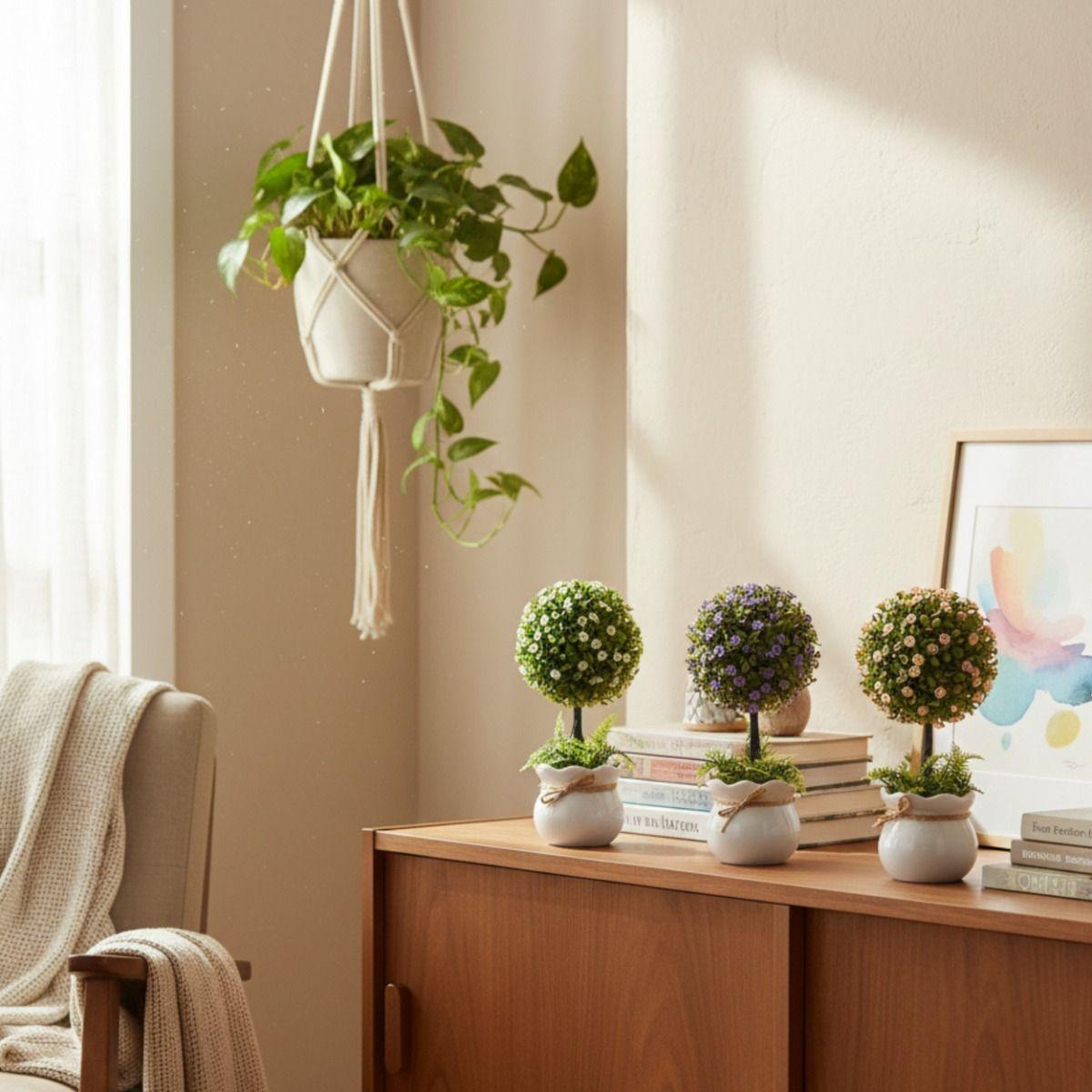 Planta Artificial Decorativa Arreglo Topiario Ornamental Jhn-6