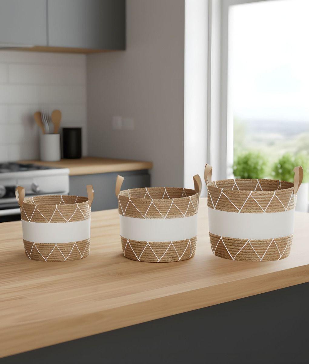 Set 3 Canasto Decorativo Cesto Almacenamiento Moderno Jhn-6