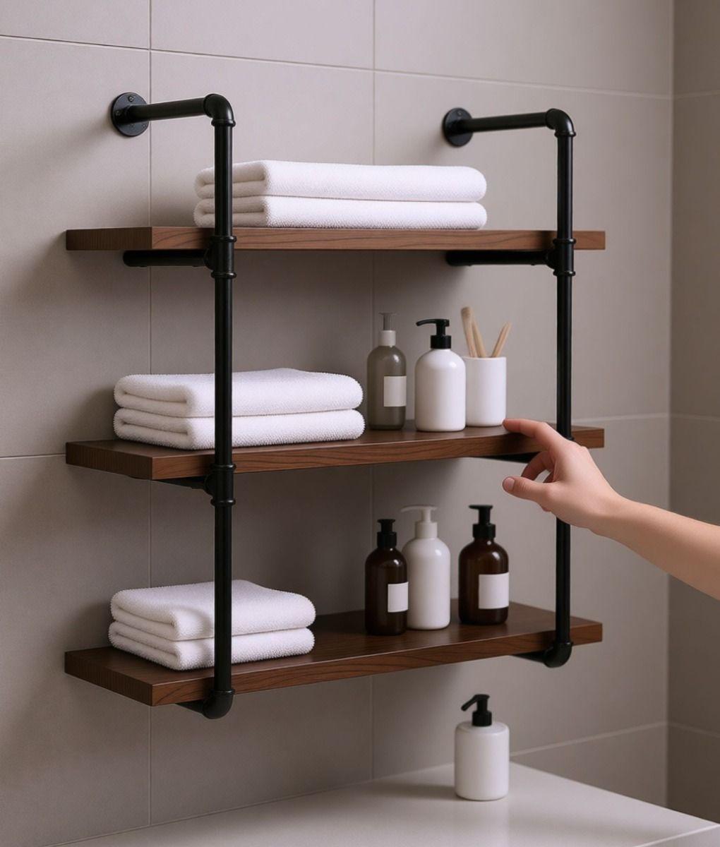 Estantería Pared Vintage Estilo Rústico Almacenamiento Jhn-3