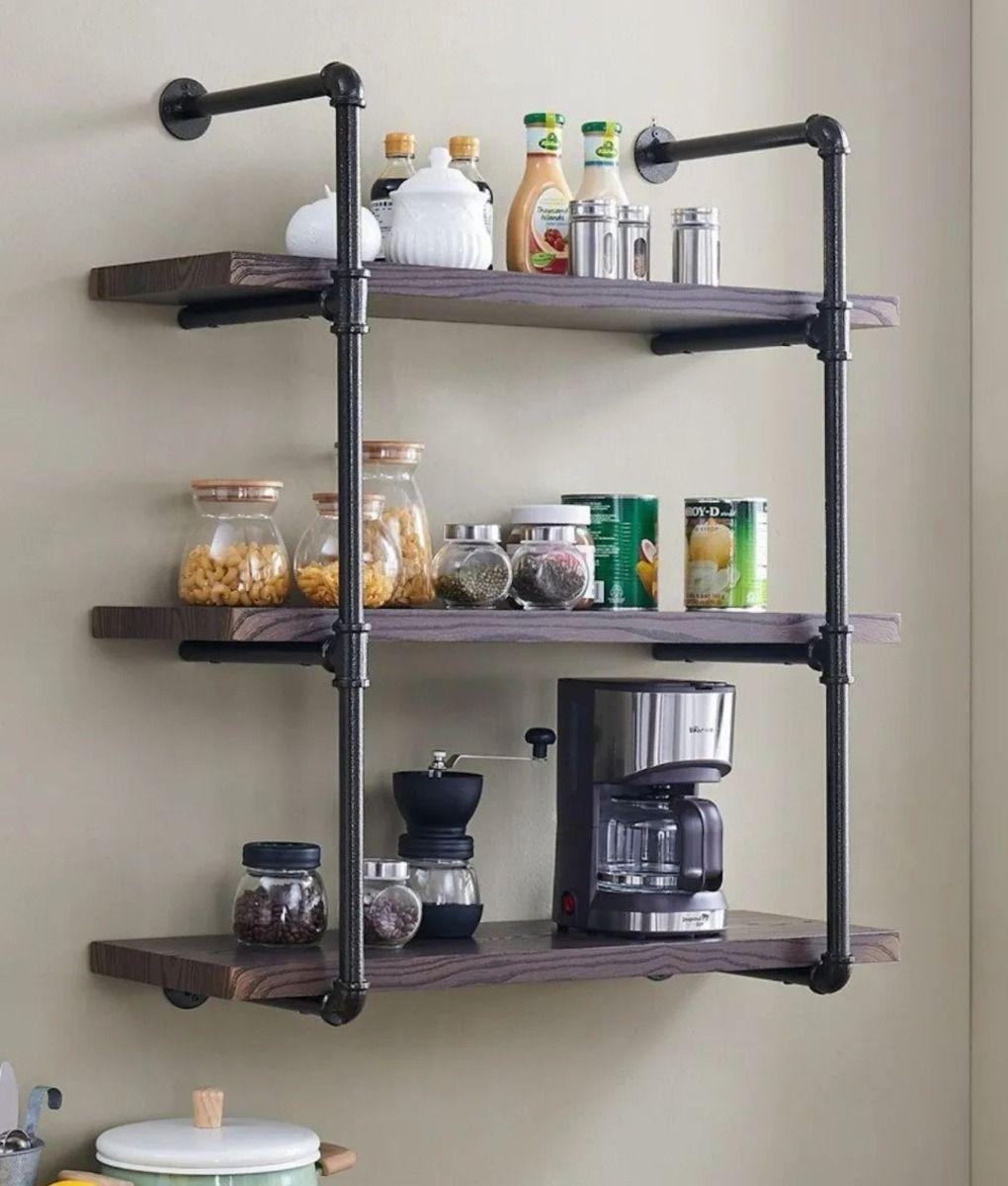 Estantería Pared Vintage Estilo Rústico Almacenamiento Jhn-6