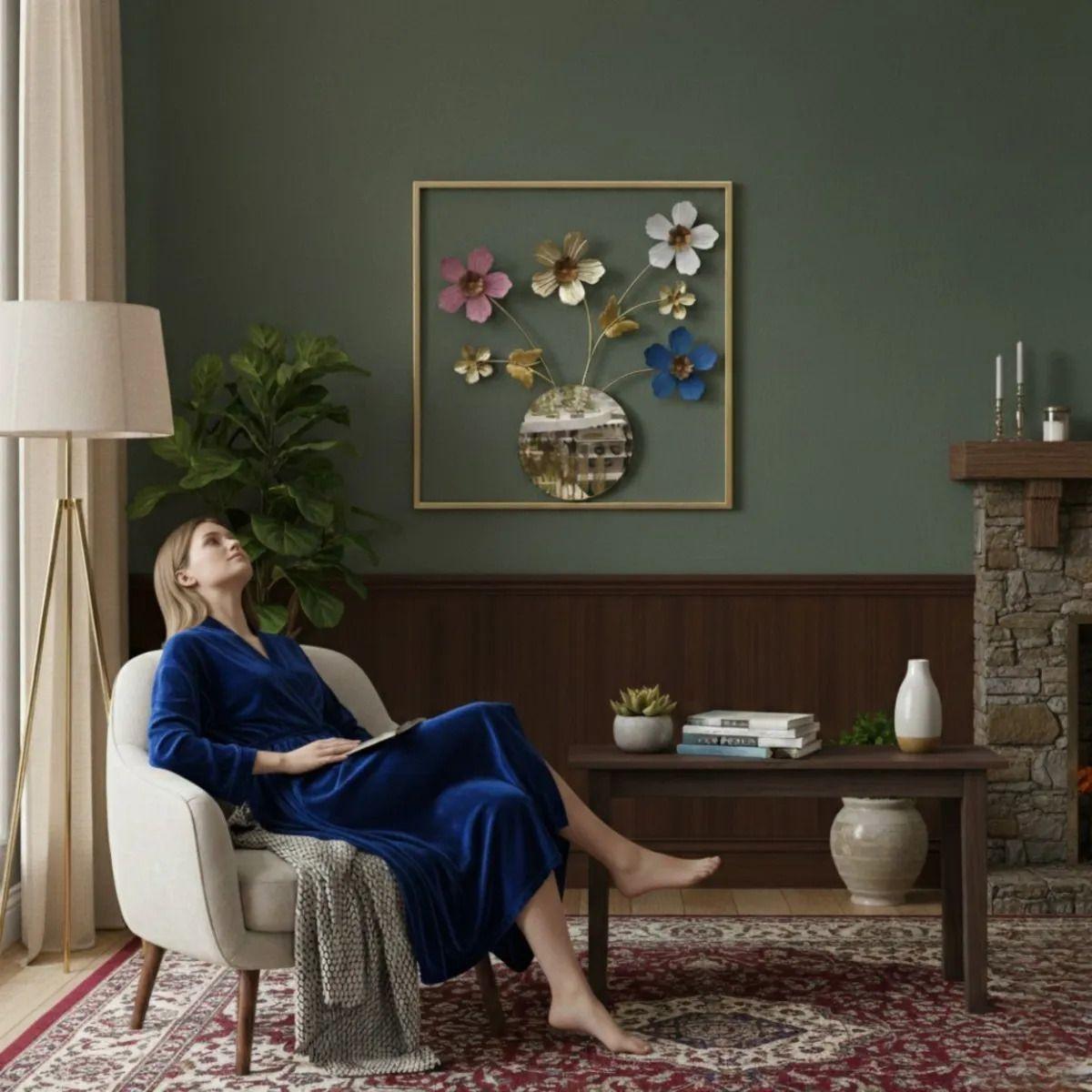 Cuadro Decorativo Mural Pared Escultórico Arte Floral Jhn-2