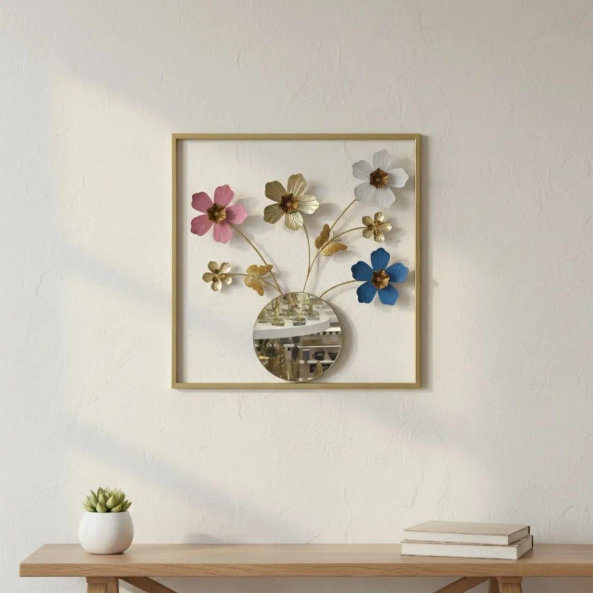 Cuadro Decorativo Mural Pared Escultórico Arte Floral Jhn-7