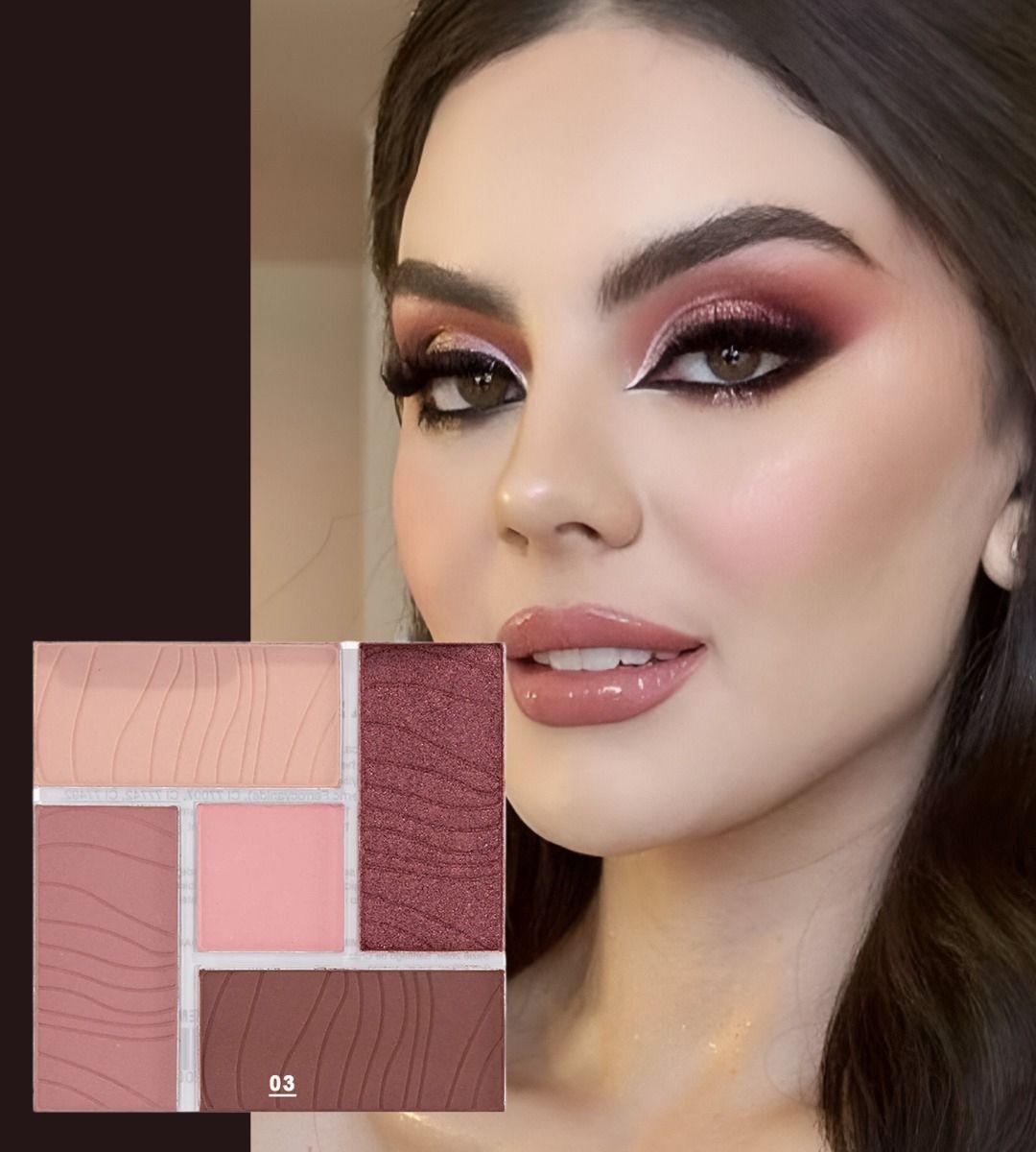 Set 2 Sombra Ojos Paleta 5 Tonos Vibrante Suave Duradera Jhn-2