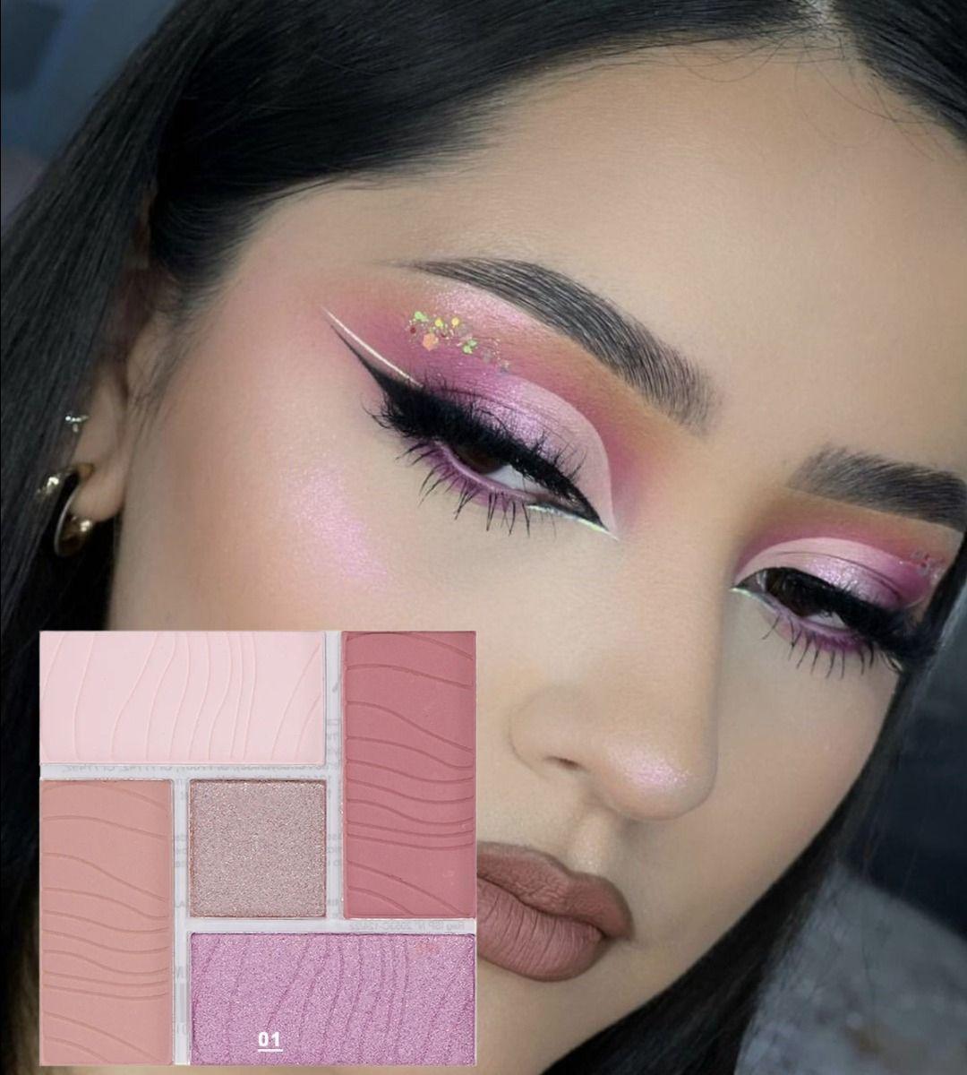 Set 2 Sombra Ojos Paleta 5 Tonos Vibrante Suave Duradera Jhn-5