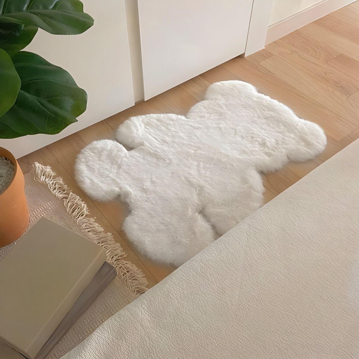 Alfombra Oso Blanco Suave Entrada Dormitorio Decoración Jhn-4