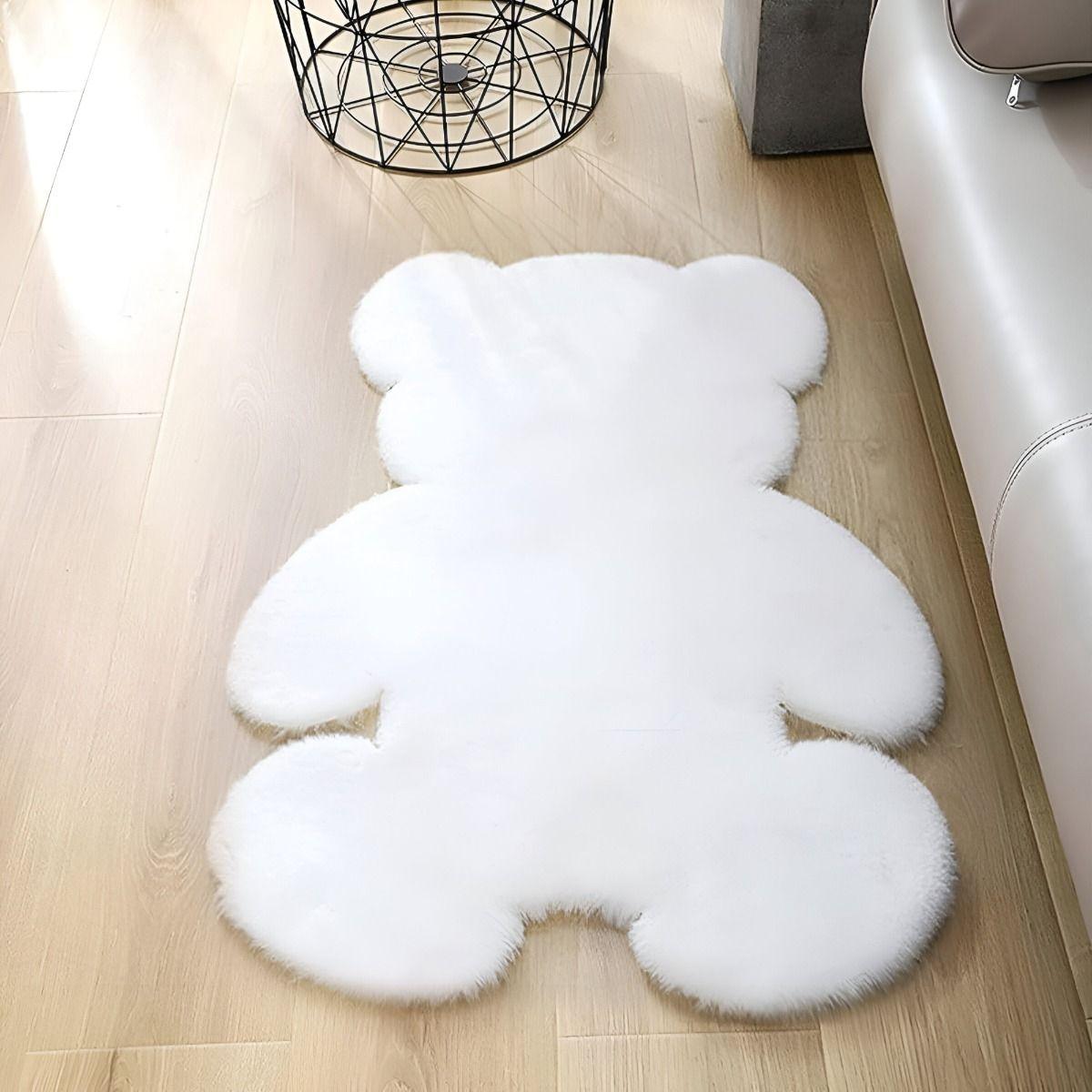Alfombra Oso Blanco Suave Entrada Dormitorio Decoración Jhn-5