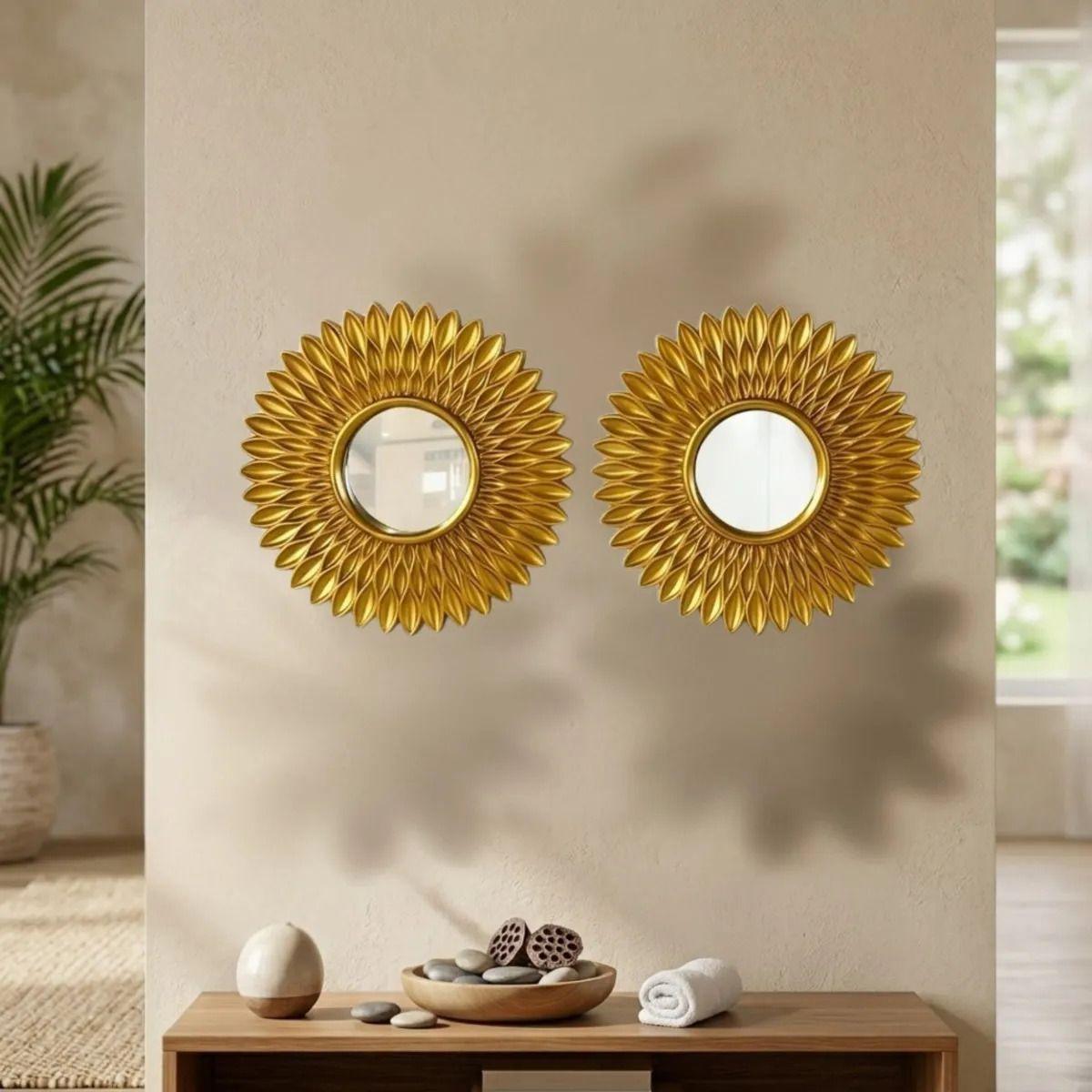 Set 3 Espejos Decorativos Sol Pared Modernos Mosaico ALJ-8
