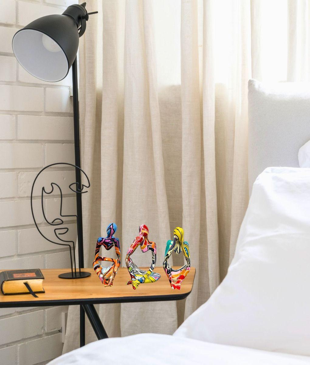 Set 3 Figura Decorativa Estatua Pensador Graffiti Hogar Jhn-9