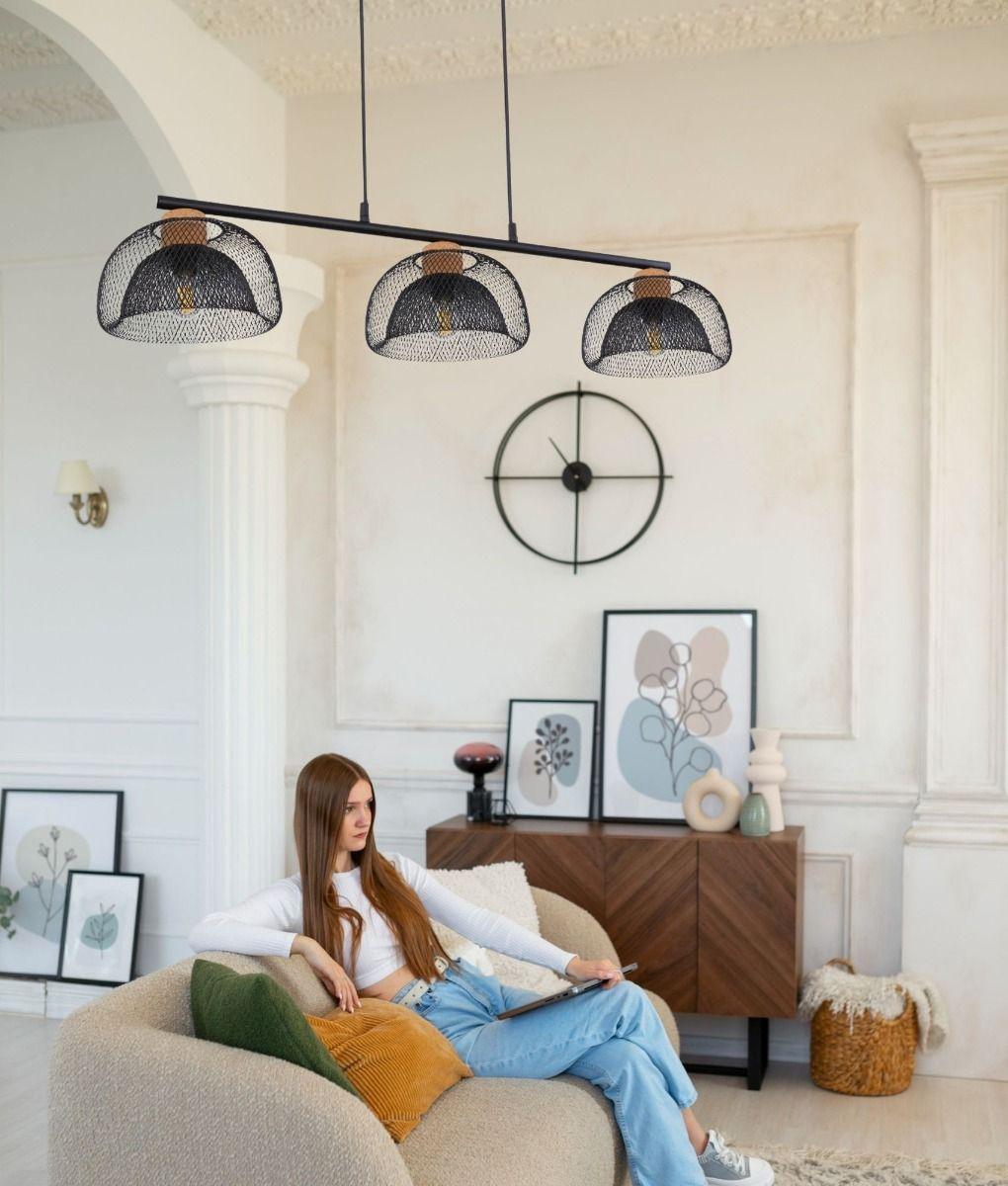 Lámpara Colgante Estilo Vintage Rústica Diseño Rejilla Jhn-4