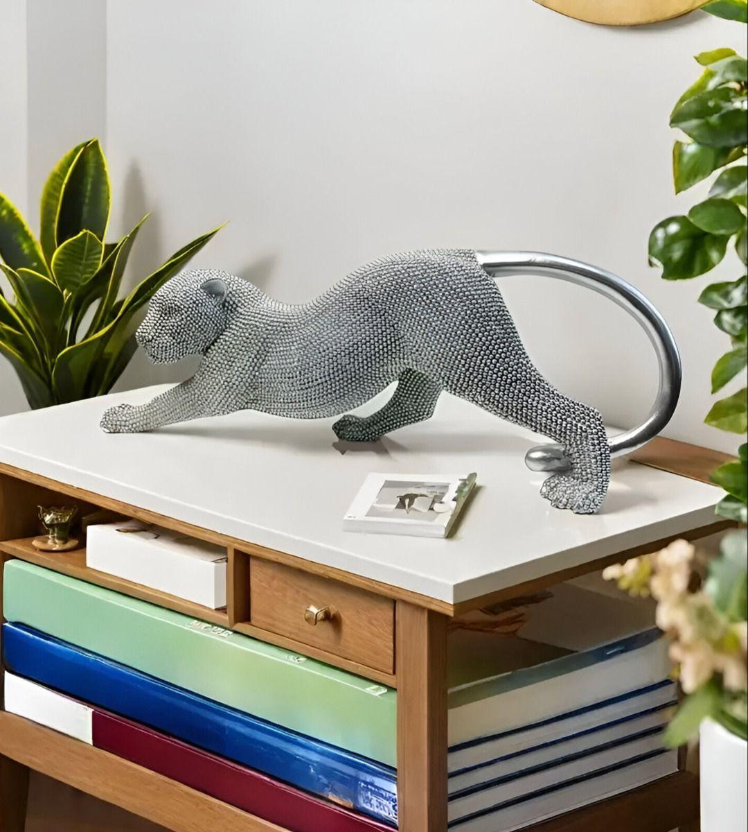 Estatua Animal Coleccionable Escultura Artesanía Plata Jhn-3