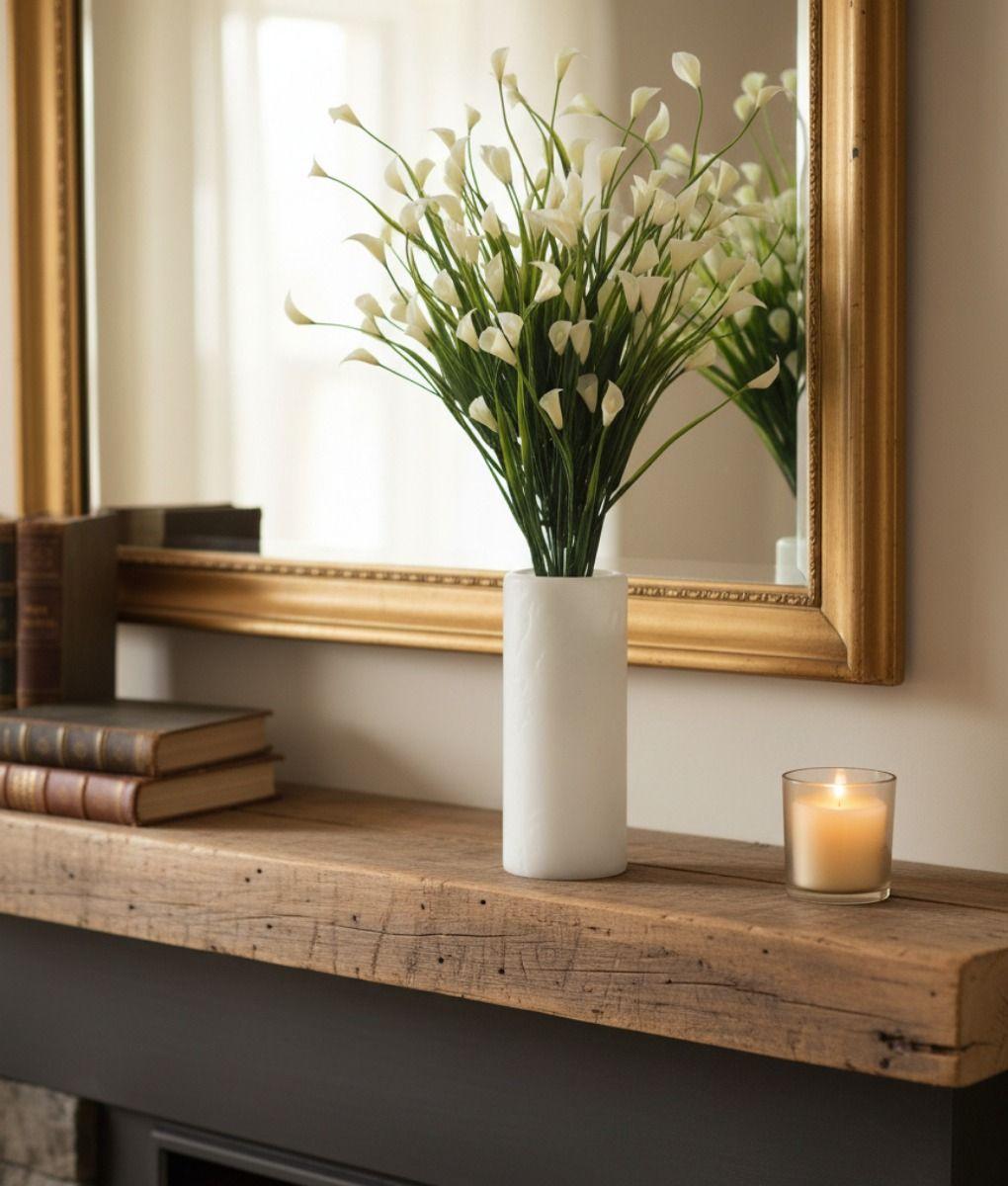 Set 2 Flores Artificiales Ramo Decorativo Adorno Jhn-8