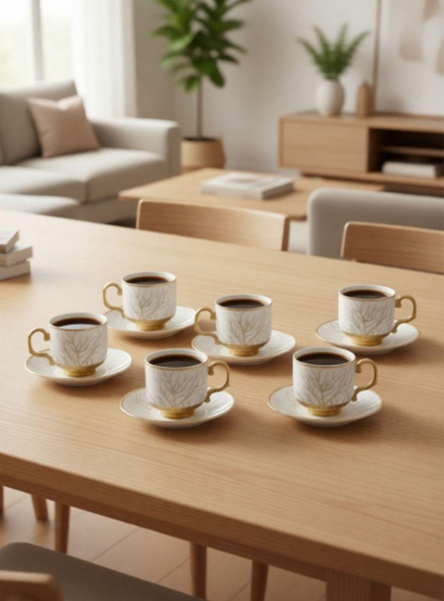 Juego Vajilla Tazas Platillos Gourmet Grabados Botánicos Jhn-7