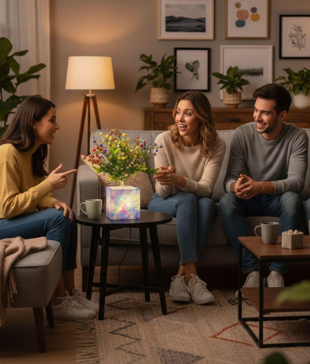 Planta Artificial Decorativa LED Adorno Moderno Hogar Jhn-4