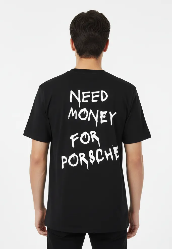 Polera Negra Need Money For Porsche-2