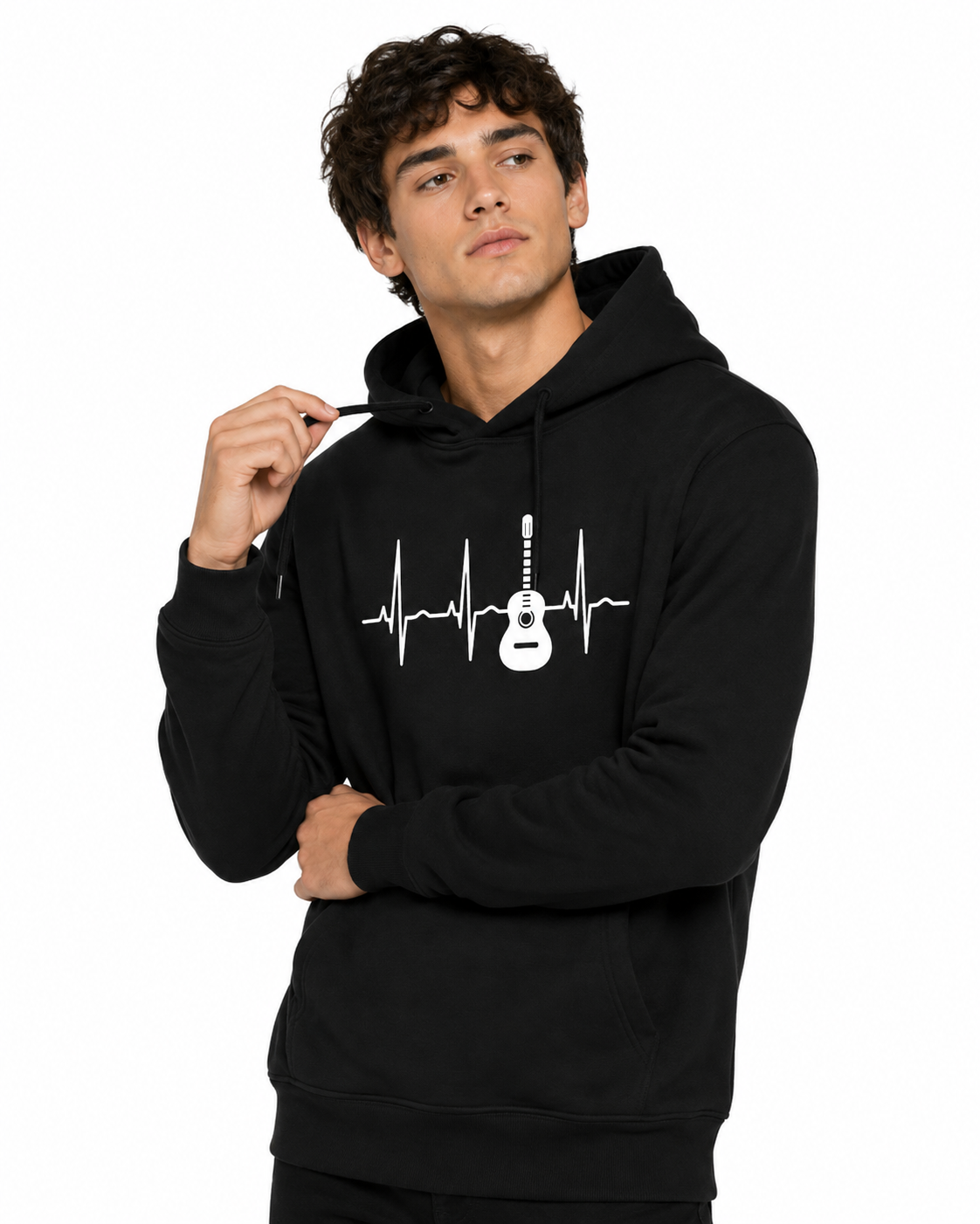 Poleron Negro Hombre Guitarra Love Guitarrista-2