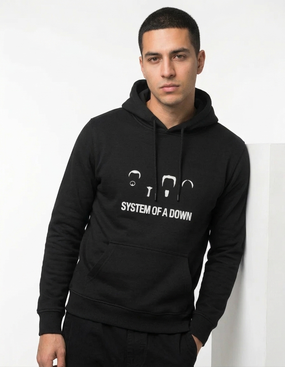 Poleron Negro Hombre System of a Down Metal-2