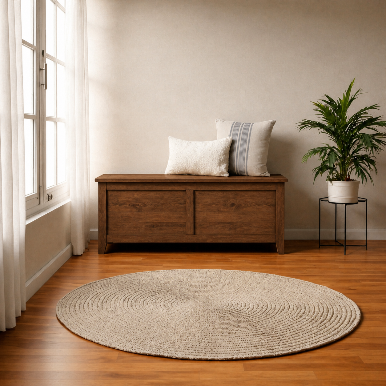 Baúl de Madera de Pino "Solid Comfort" Pie de Cama con Cierre - Café - 150x45x65 cm-0