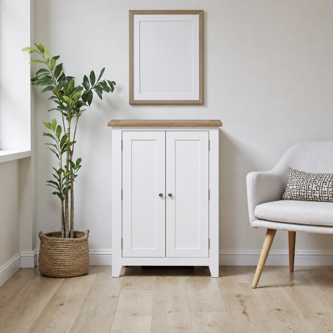 Zapatero de Madera de Pino Orden, Higiene y Estilo en tu Entrada - Blanco - 80x40x110 cm-2