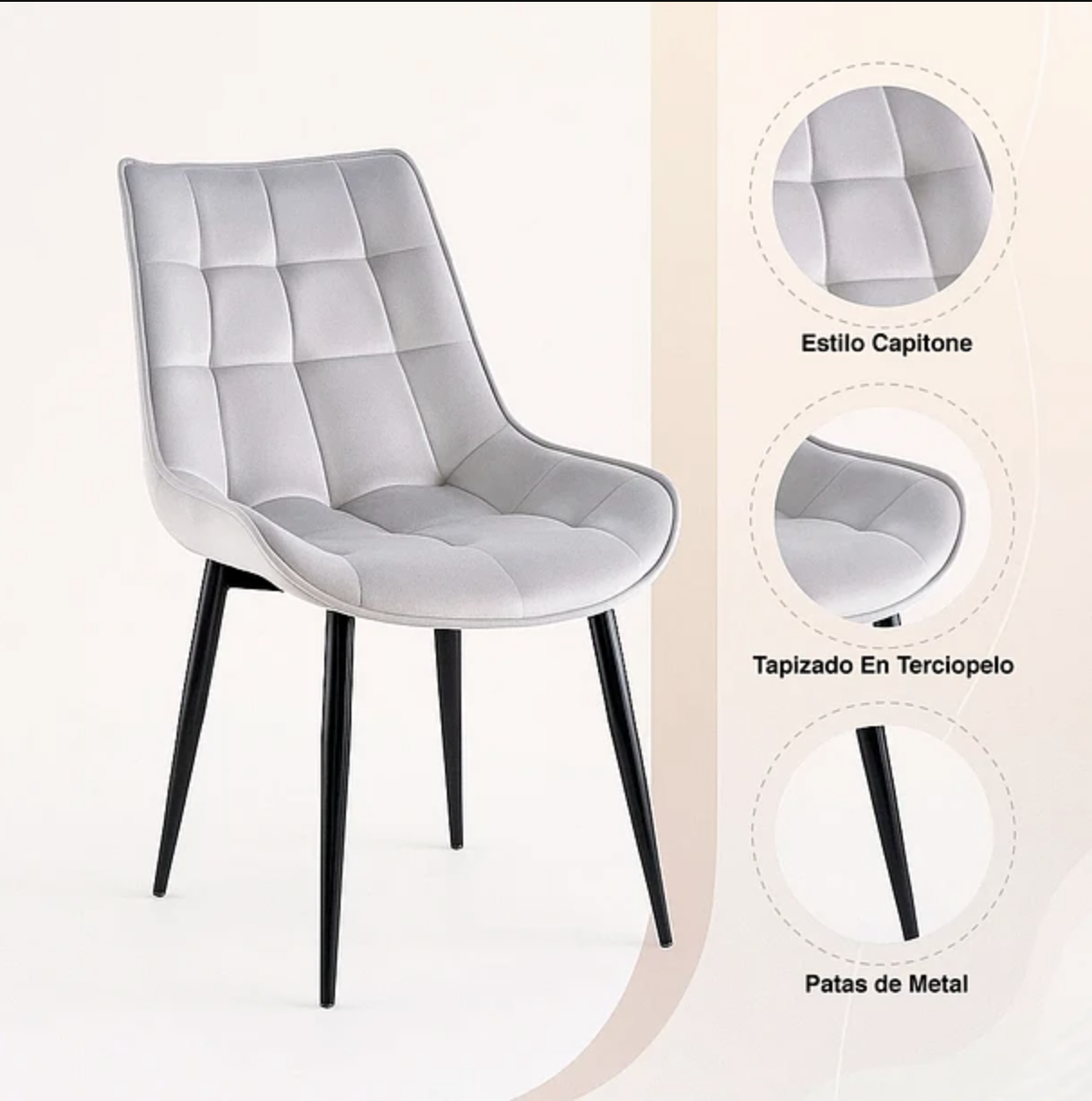 Silla de comedor Gris-2