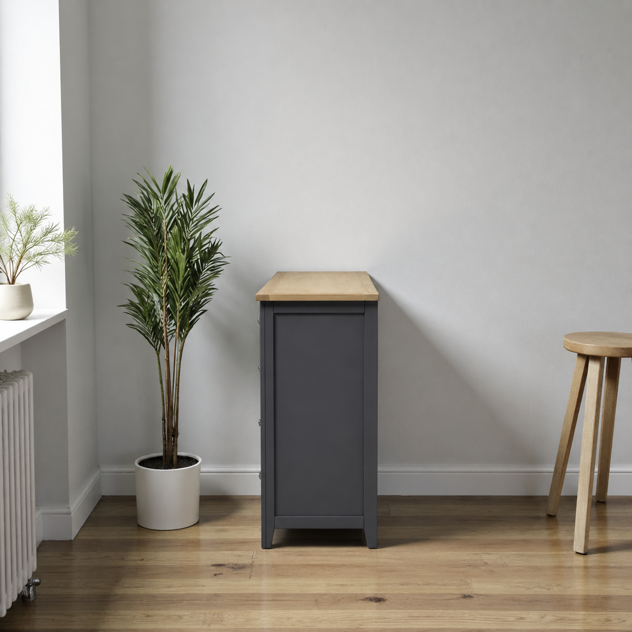 Cómoda de Madera 10 Cajones Máxima Capacidad de Almacenamiento - Gris Grafito - 150x40x90 cm-2