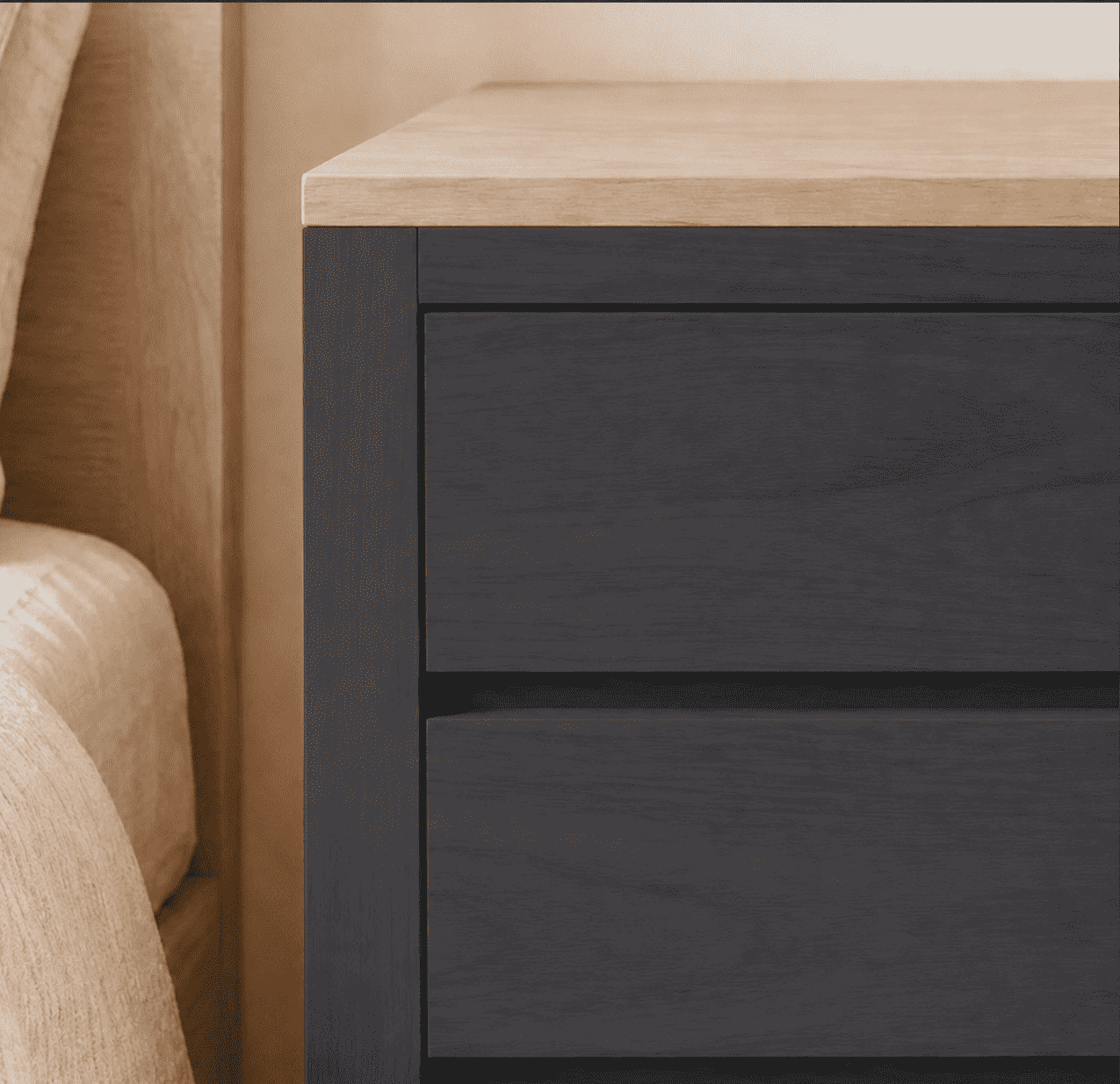 Cómoda "Puelo" 5 Cajones Mueble de Pino Clear con Distribución - Gris Grafito - 100x40x90 cm-2
