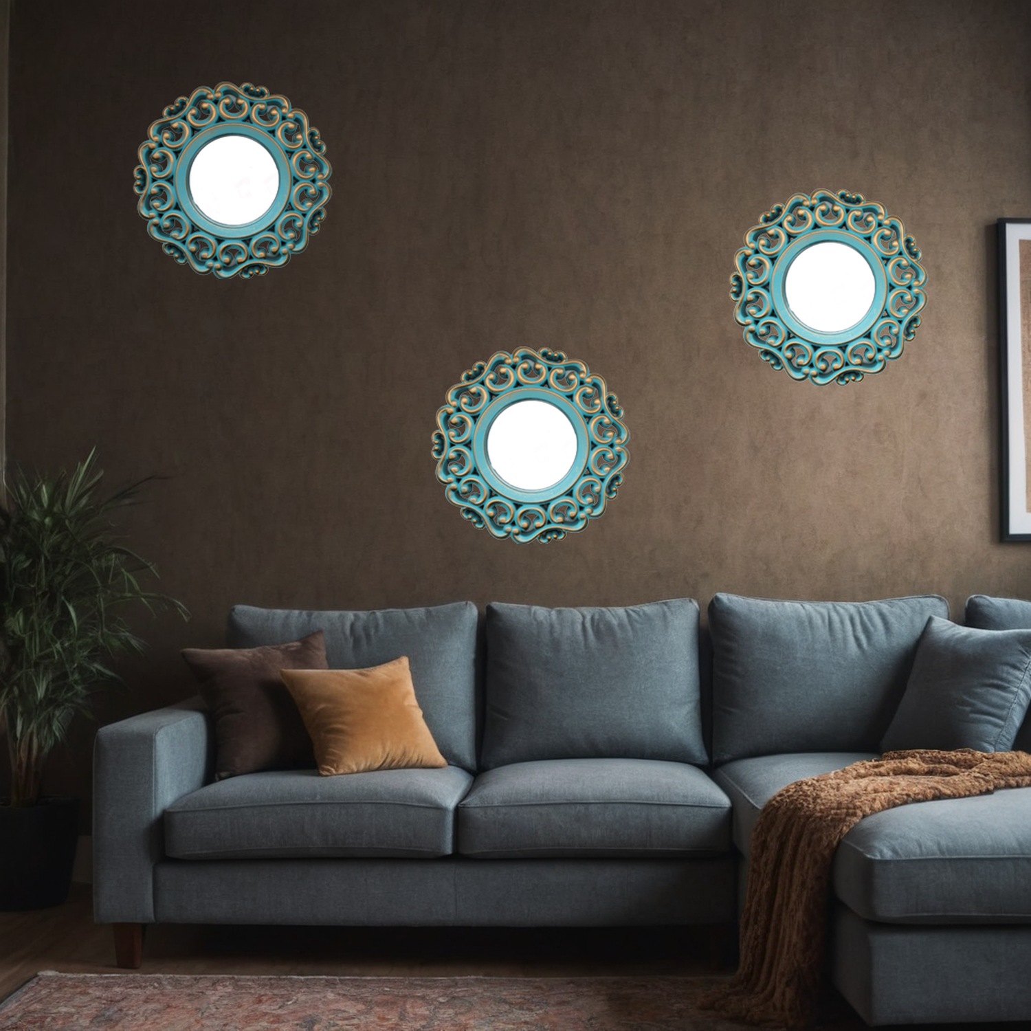 Set 3 Marcos De Espejos Estilo Arabe Decorativo Calipso-4